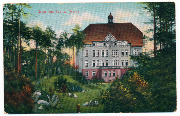 Baum&Zeit Baumkronenpfad Beelitz-Heilstätten historische Postkarte Alpenhaus mit Schlucht und Gartengestaltung